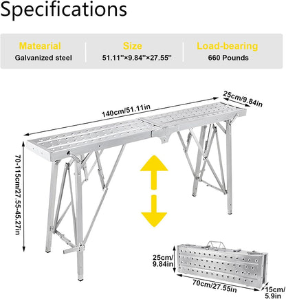 Leadallway Scaffolding Platform Adjustable Height, Folding Work Platform