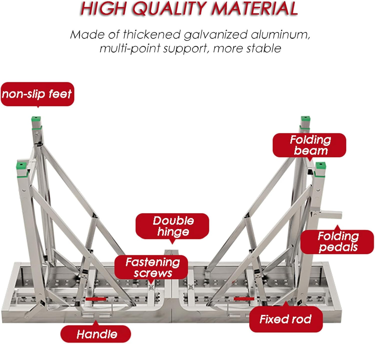 Leadallway Scaffolding Platform Adjustable Height, Folding Work Platform