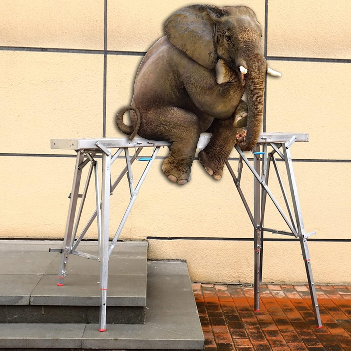 Leadallway Scaffolding Platform Adjustable Height, Folding Work Platform