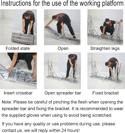 Leadallway Scaffolding Platform Adjustable Height, Folding Work Platform