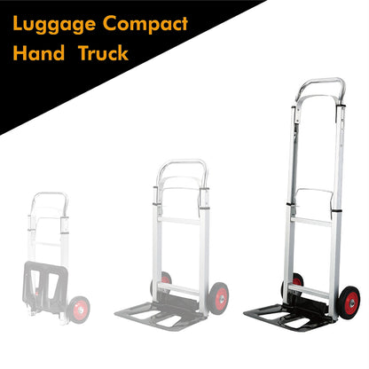 LEADALLWAY Hand Truck Aluminum Foldable Hand Cart with 6" Wheels 220 lb Capacity
