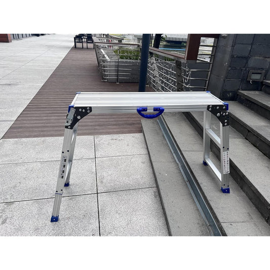 LEADALLWAY Adjustable Work Platform Ultra-Wide Portable Folding Aluminum Work Platform
