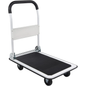 LEADALLWAY Foldable Push Cart Platform Cart 330lbs Capacity 4 Wheels 28.7x18.5x32.3inches White